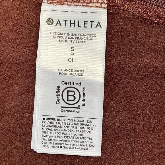 Athleta Balance Dress Chocolate Brown Soft Modal Athleisure Comfy Sz S - Picture 14 of 15